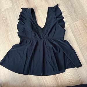 Black peplum swim top size M